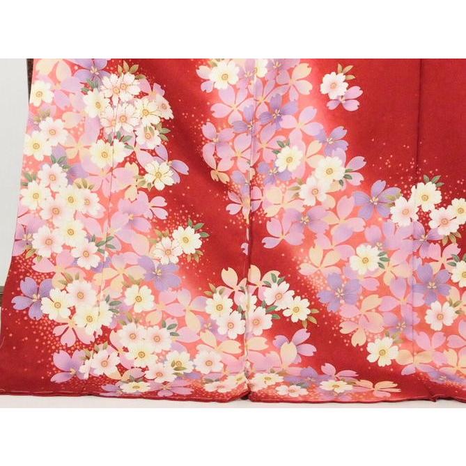 高級 振袖フルセット 華やか 桜柄 赤地 逸品 正絹 逸品振袖フルセット 赤地 に桜柄 フルオーダー別誂え仕立振袖19点
