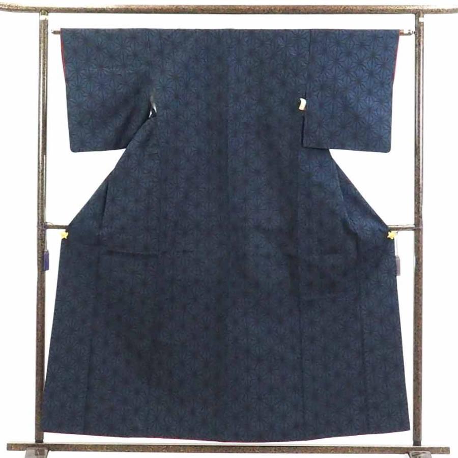 再値下げ リサイクル着物 紬 正絹紺地麻の葉柄先染袷真綿紬着物 A 新品とリサイクル着物呉服のきくや 通販 Yahoo ショッピング まとめ買い歓迎 Gestion Etechnologies Shop