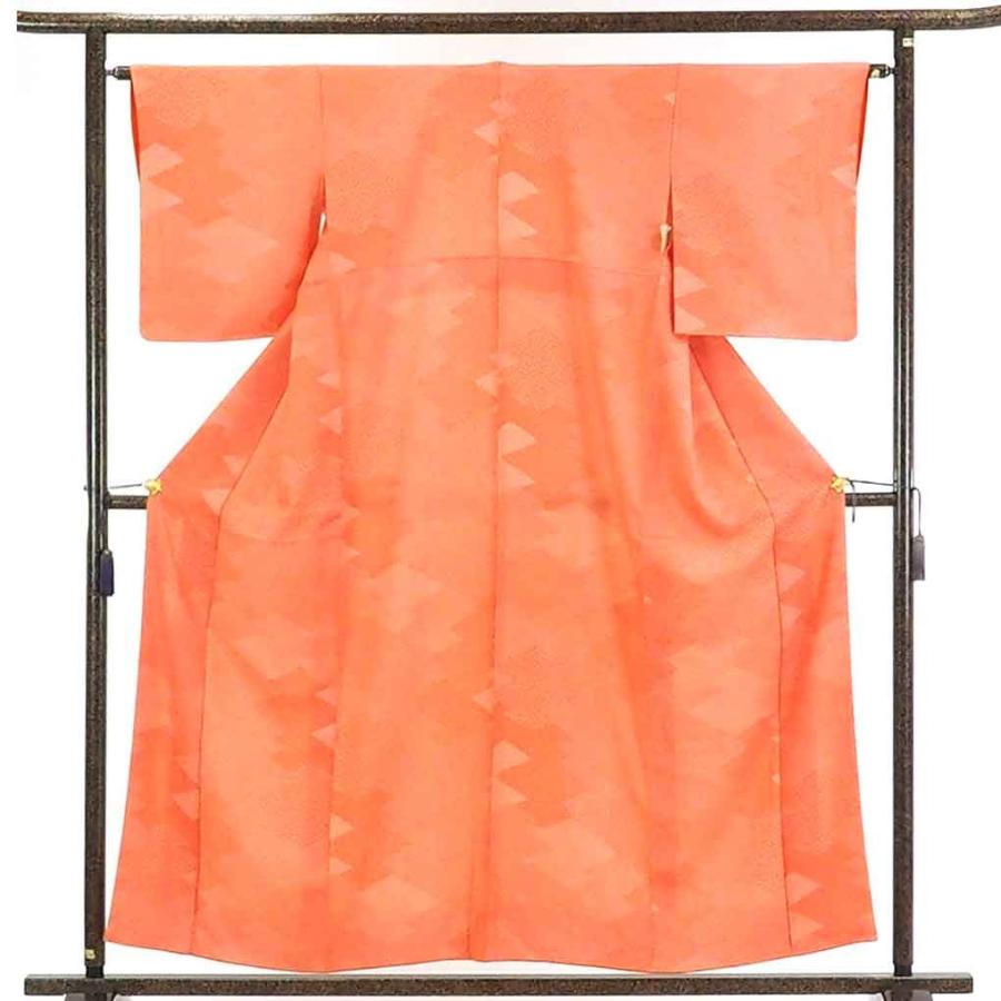 平和屋着物○六條 ゆきやま紬 塩沢紬 貝瀬美知子作 横段吉祥文 証紙