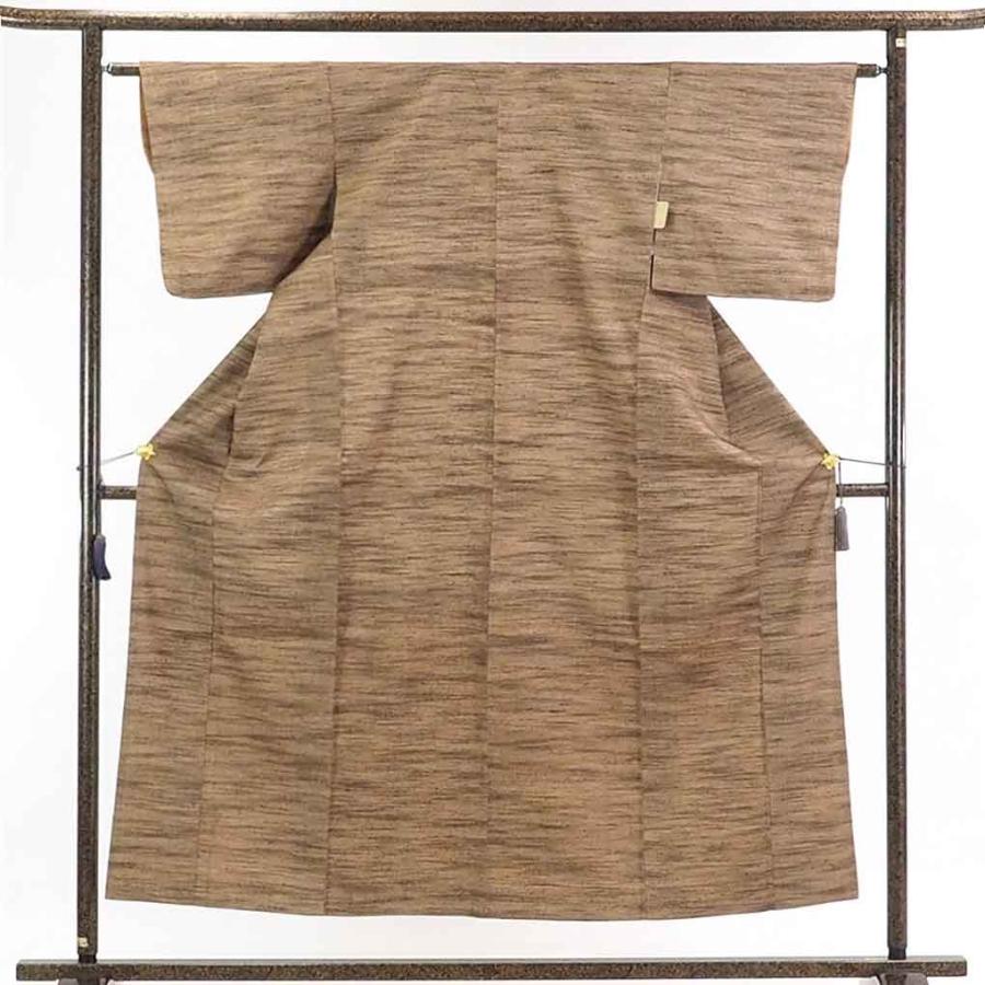 紬 リサイクル着物 身丈154cm 裄62cm 前幅22.5cm 後幅28cm 袖丈45cm レディース 袷 裄Sサイズ 秋冬春用 正絹（シルク）茶色 美品