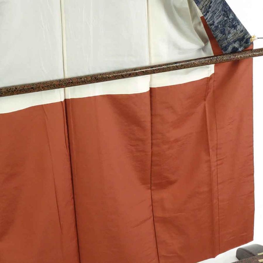 【美品】 紬 身丈156cm 裄丈65cm 正絹 名品 【中古】 美品】 紬 身丈156cm 裄丈62cm S 袷 童 松葉 焦茶色 正絹 秀品｜中古