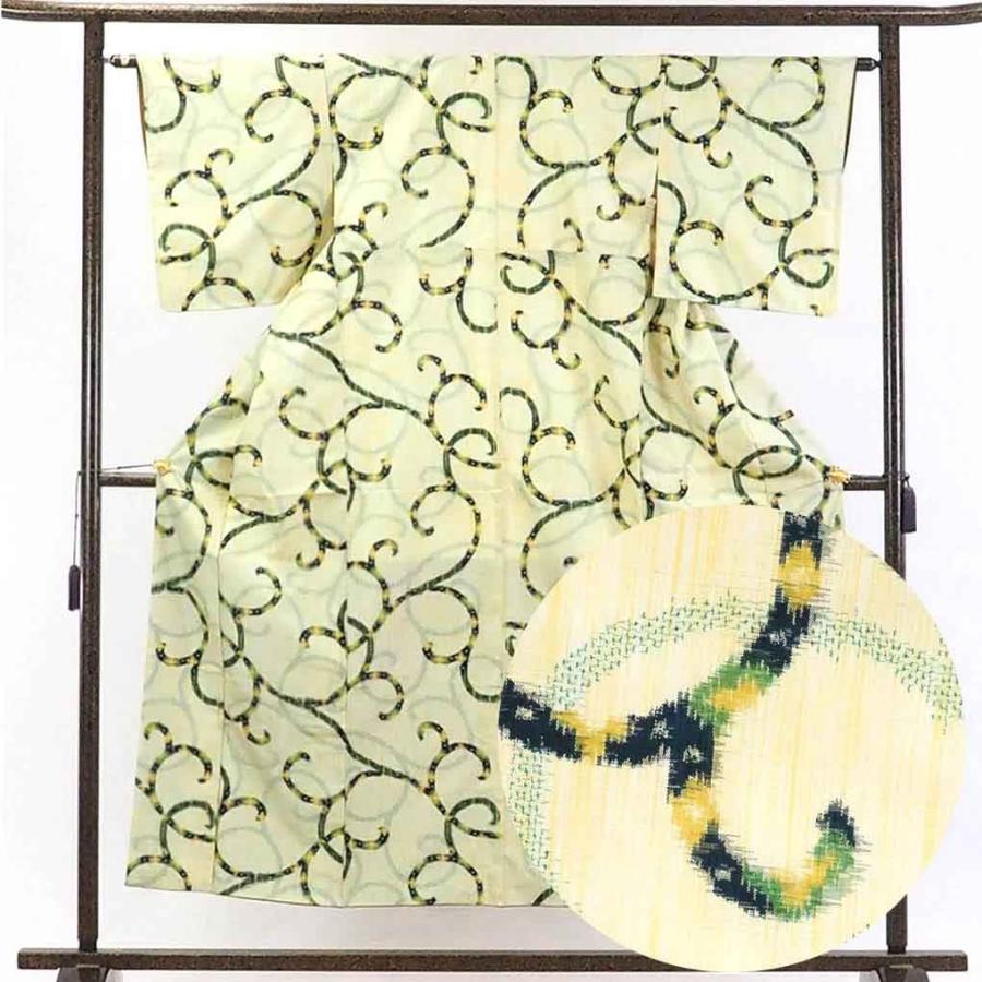 紬 身丈154cm 裄63cm 前幅23.5cm 後幅28cm 袖丈47cm 袷仕立 正絹（シルク）ランクS・未使用品 リサイクル