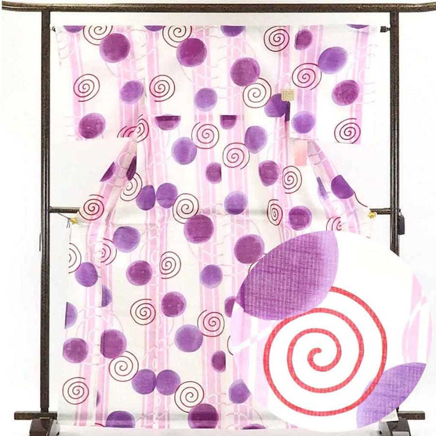 リサイクル着物 白地渦巻き柄柄浴衣未使用品 07 新品とリサイクル着物呉服のきくや 通販 Yahoo ショッピング