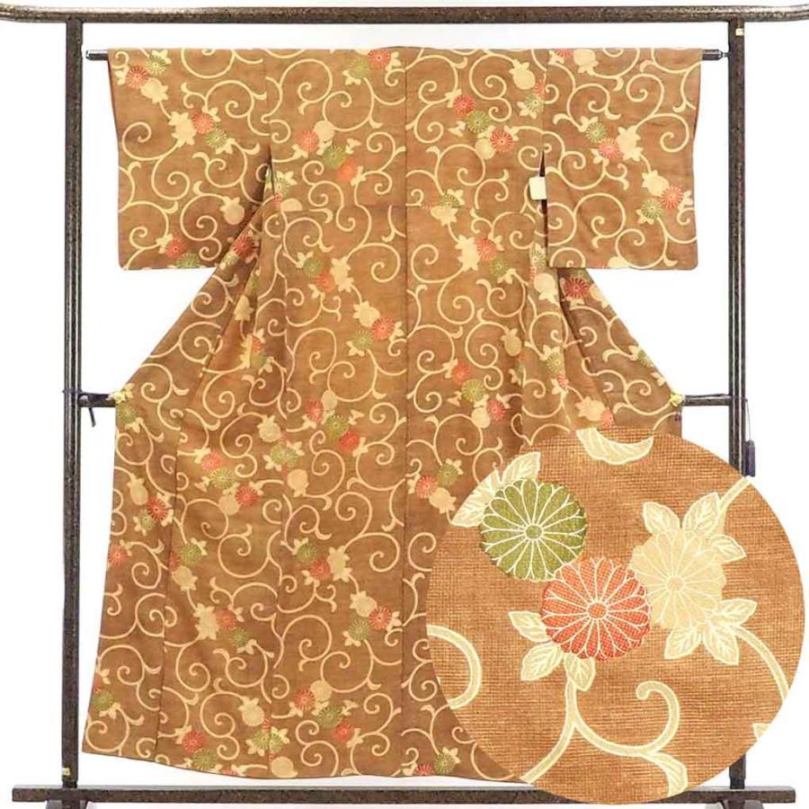 全日本送料無料 リサイクル着物 小紋 正絹茶色地蔦花柄袷小紋着物 2381 新品とリサイクル着物呉服のきくや 通販 Yahoo ショッピング Saleアイテム Gestion Etechnologies Shop
