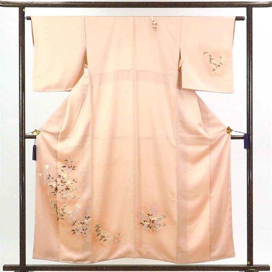 安い購入 リサイクル 訪問着 茶ピンク地 花柄 袷 正絹 着物 売り切れ必至 Turningheadskennel Com