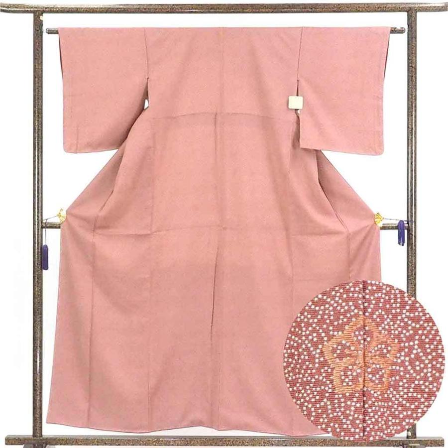 江戸小紋 身丈157cm 裄丈62cm 正絹 名品 【中古】 江戸小紋 身丈157cm 裄丈64cm M 袷 落款あり 鮫 紫 正絹 秀品 一つ紋