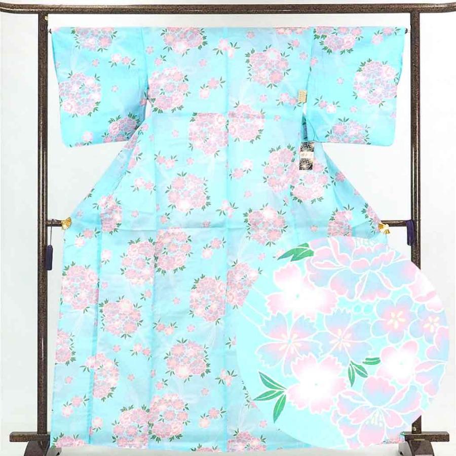 正規品直輸入 リサイクル 浴衣 ブルー地 花柄 単衣 木綿 着物 未使用品 Dprd Jatimprov Go Id