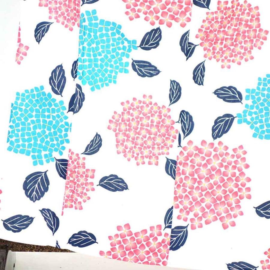 リサイクル 浴衣 最大90 オフ ピンク地 紫陽花柄 着物 単衣 木綿 未使用品