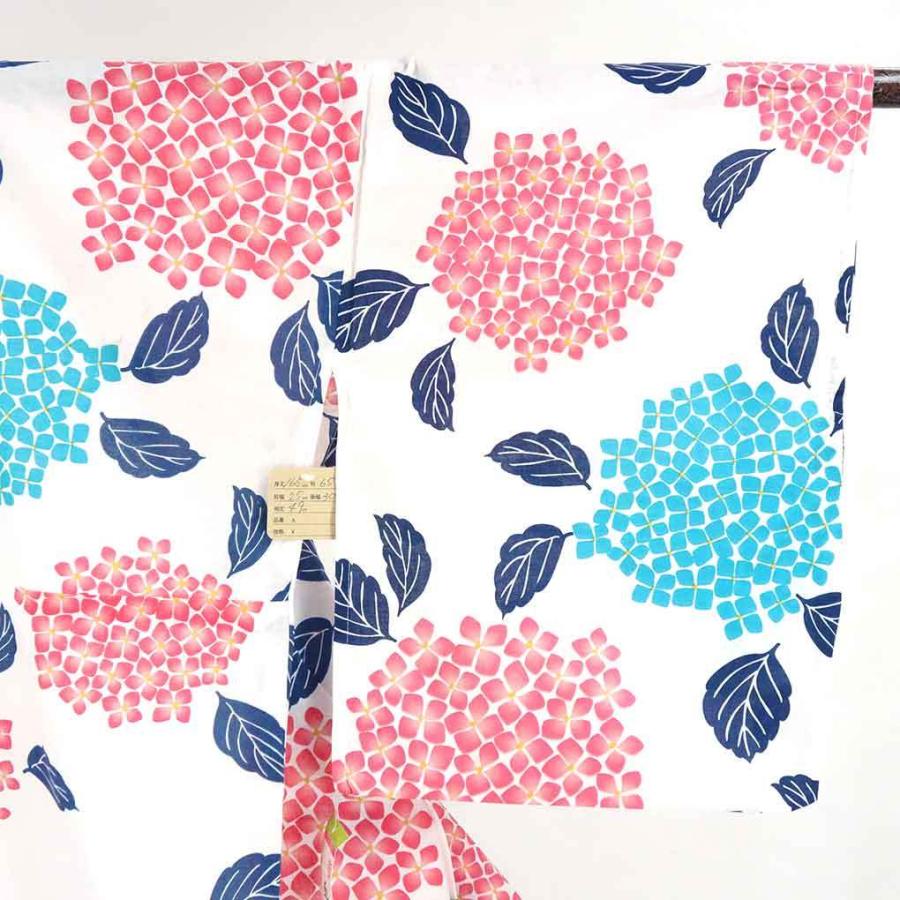 リサイクル 浴衣 最大90 オフ ピンク地 紫陽花柄 着物 単衣 木綿 未使用品