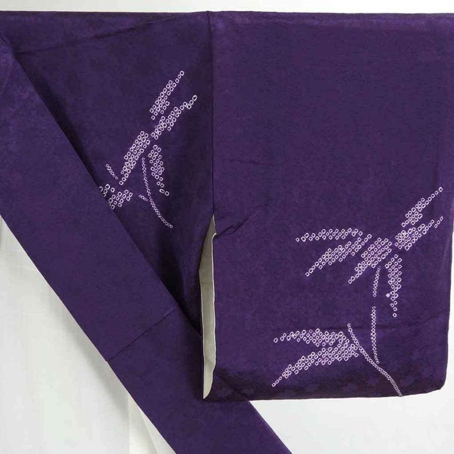 ク*︎様 新品　未使用　美品　袷　正絹　訪問着　フルセット　身丈156 裄丈65 訪問着 身丈158cm 裄丈65.5cm M 紗袷 霞 ぼかし 濃紫 正絹 秀