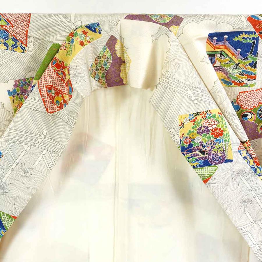 小紋 身丈156cm 裄62cm レディース 袷 裄Sサイズ 秋冬春用 正絹