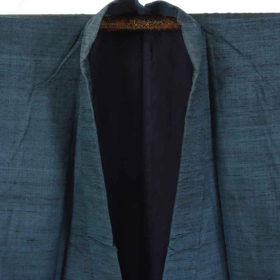 男物着物 身丈136cm 裄66cm メンズ 袷 無地 裄長 裄M-Lサイズ 秋冬春用