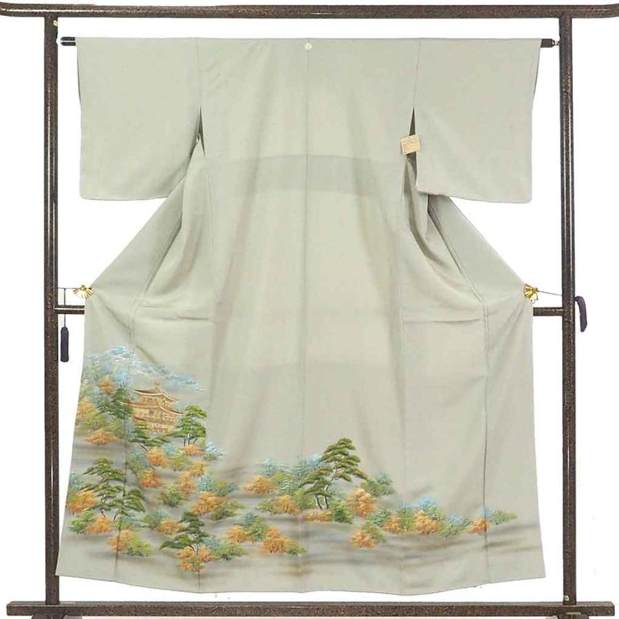 色留袖 身丈156cm 裄63cm レディース 袷 金閣寺 裄Mサイズ 秋冬春用