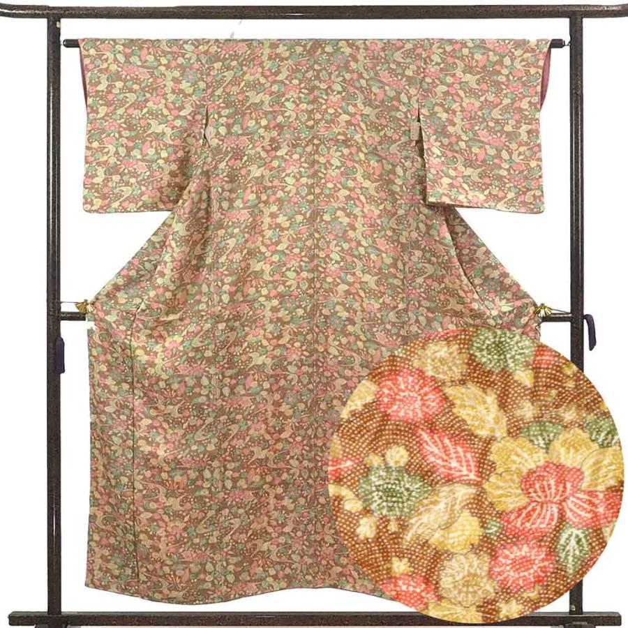 ☺*︎様 未使用近い　美品　単衣　紬　小紋　フルセット　身丈153 裄丈64 ☺*︎様 未使用近い 美品 単衣 紬 小紋 フルセット 身丈