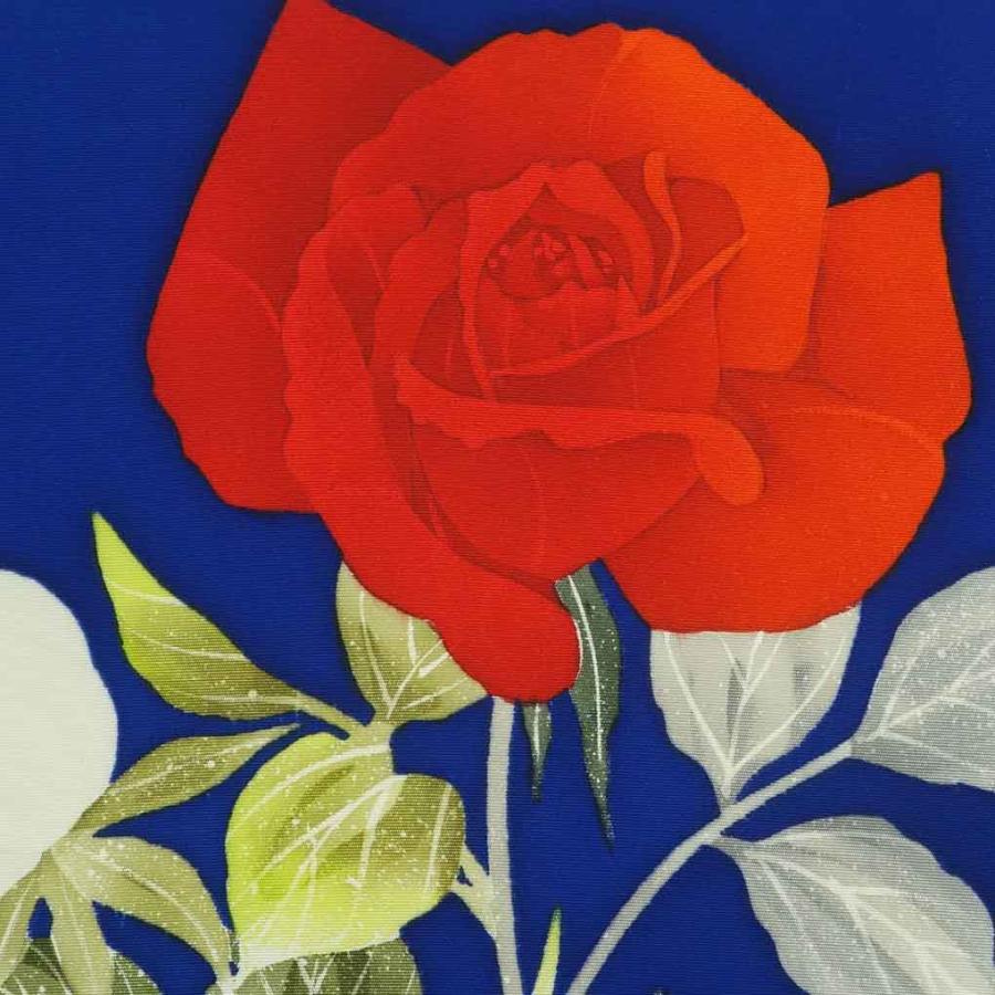 名古屋帯 幅30.5cm 長さ361cm レディース 薔薇柄 秋冬春用 正絹 