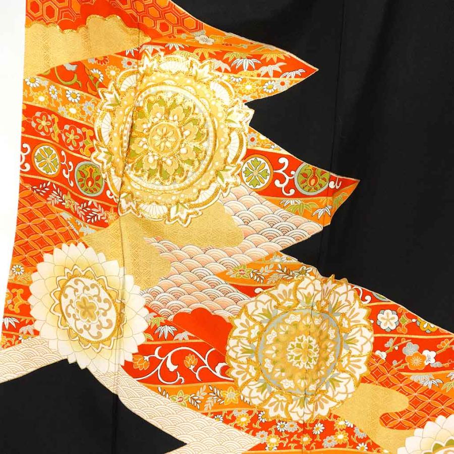 黒留袖 身丈162cm 裄64cm レディース 金駒刺繍 裄Mサイズ 年中着用可