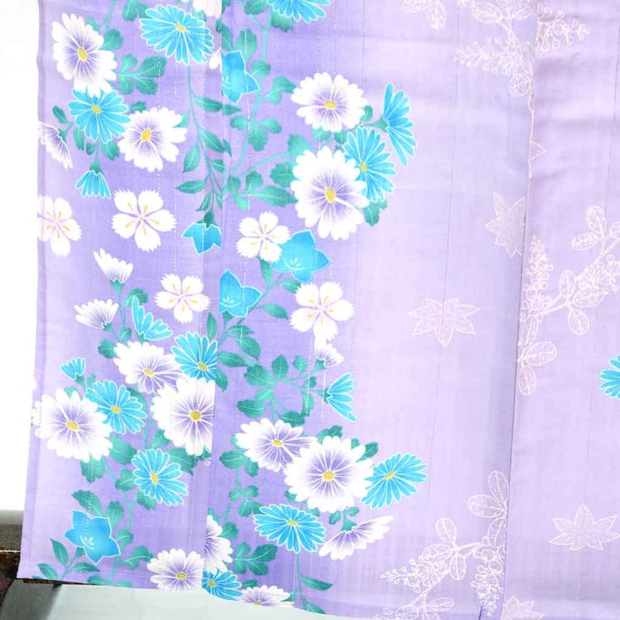 浴衣 身丈165cm 裄67cm レディース 花柄 裄長 裄Lサイズ 夏用 木綿 藤 