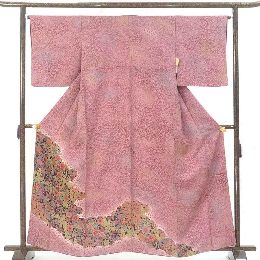 訪問着 身丈163cm 裄65cm レディース 袷 辻ヶ花 裄Mサイズ 秋冬春用 