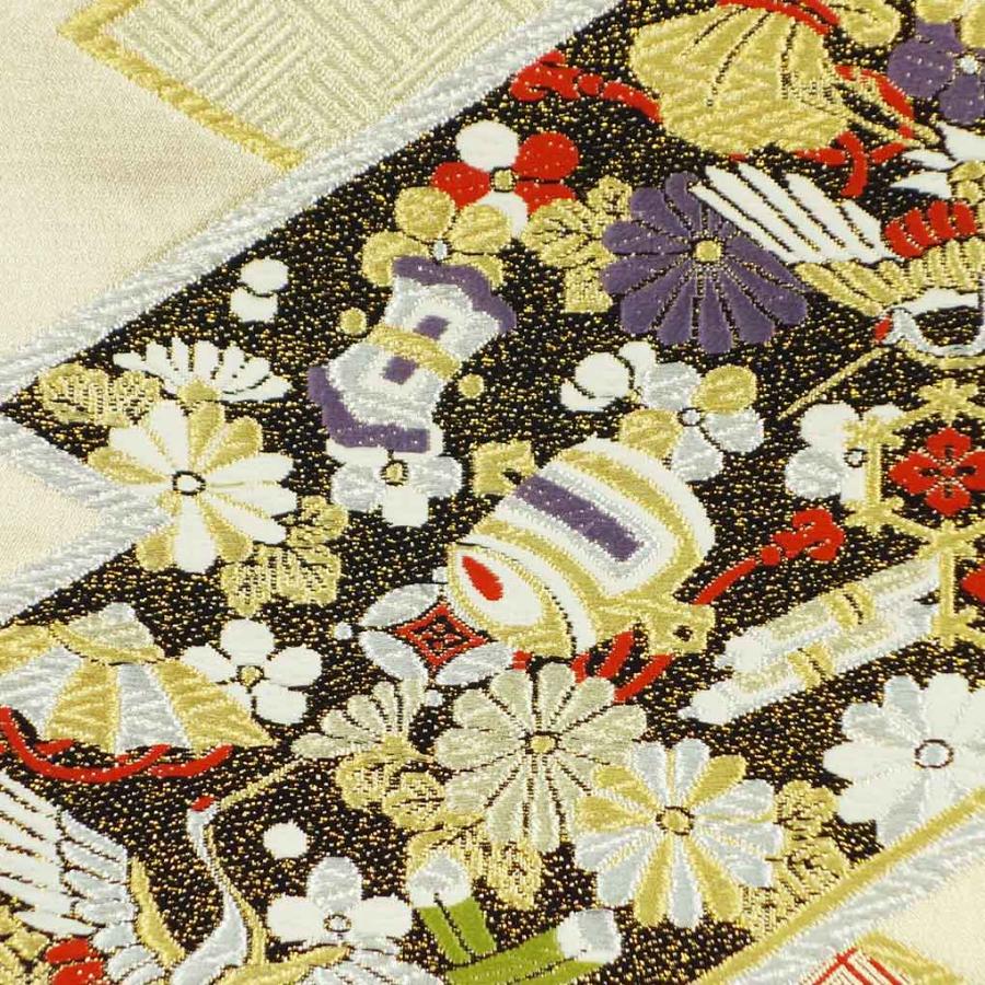 袋帯 幅31cm 長さ438cm レディース 松皮菱 秋冬春用 正絹