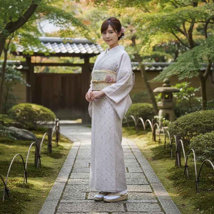 小紋 身丈147cm 裄62cm レディース 絣模様 裄Sサイズ 夏用 