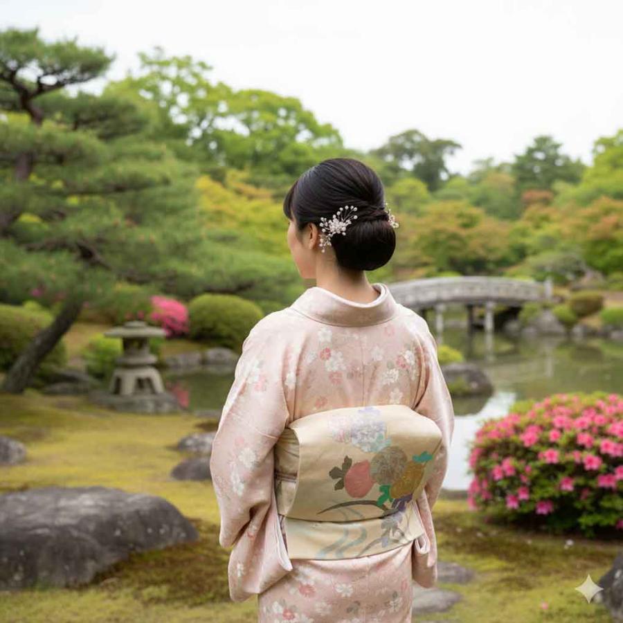 名古屋帯 幅30.5cm 長さ365cm レディース 花柄 秋冬春用 正絹（シルク 