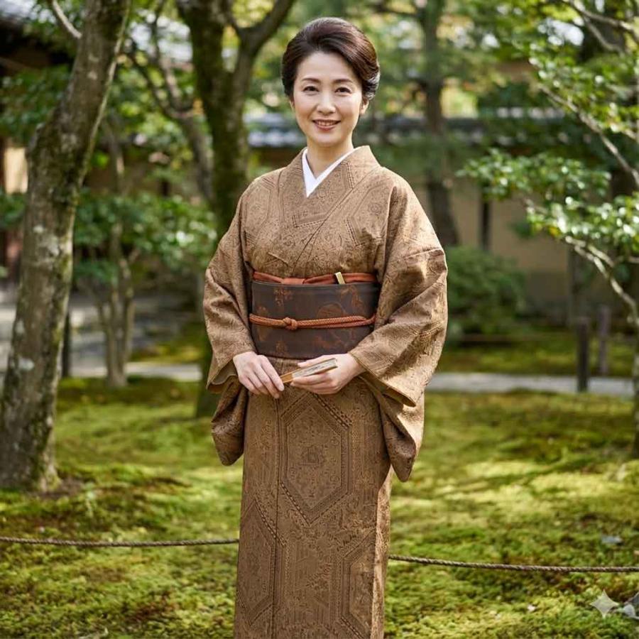 小紋 身丈150cm 裄62cm レディース 袷 連続模様 裄Sサイズ 秋冬春用 正絹の羽織り(身長150cm台向け)