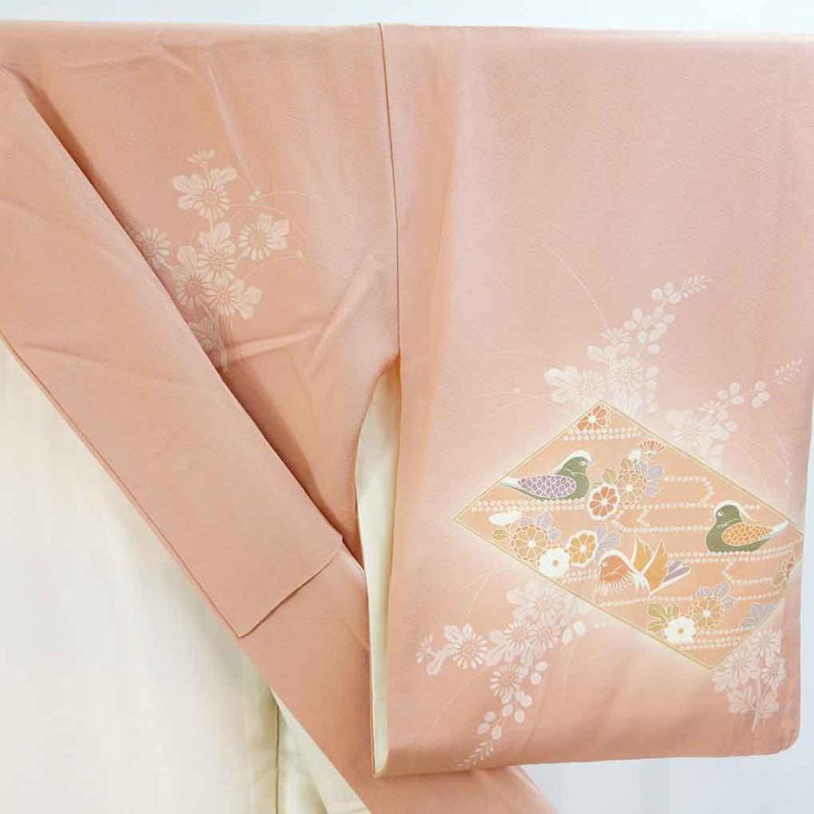 付下げ 身丈158cm 裄丈64cm 正絹 名品 【中古】 付下げ 身丈158cm 裄丈64cm M 袷 草花 幾何学 絞り 刺繍 灰色 正絹 秀
