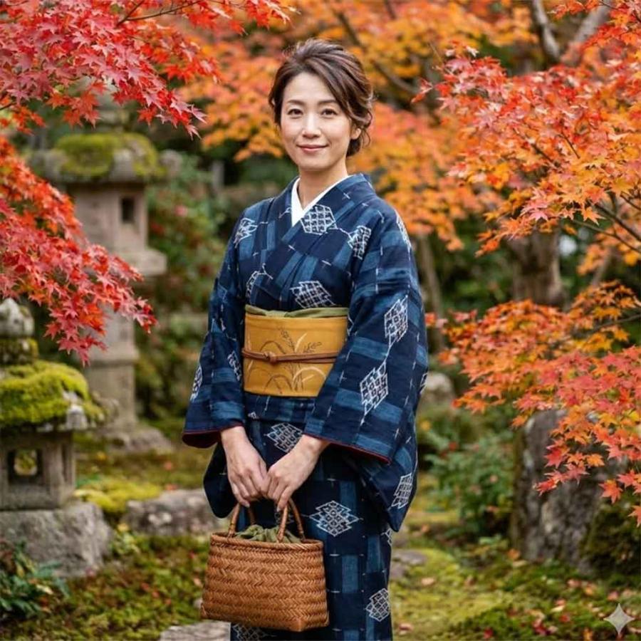 紬 身丈169cm 裄64cm レディース 袷 松皮菱 裄Mサイズ 秋冬春用 正絹 