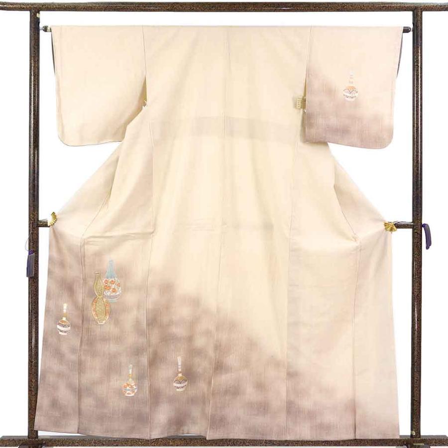訪問着 身丈160cm 裄65cm レディース 袷 壺柄 裄Mサイズ 秋冬春用 正絹