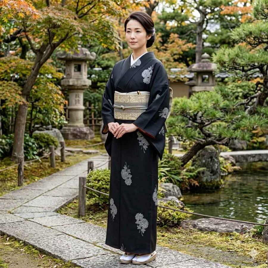 紬 身丈160cm 裄64cm レディース 袷 花柄 裄Mサイズ 秋冬春用 正絹 