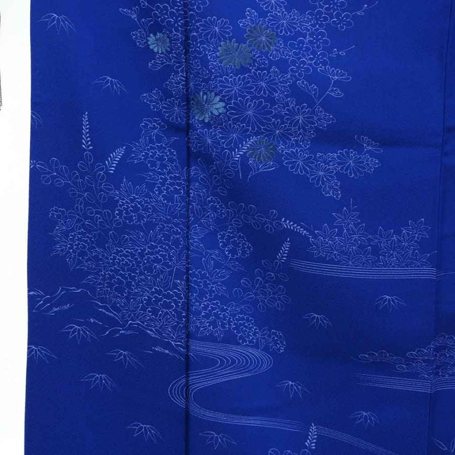 訪問着 身丈149cm 裄63cm レディース 袷 花柄 裄Mサイズ 秋冬春用 正絹 