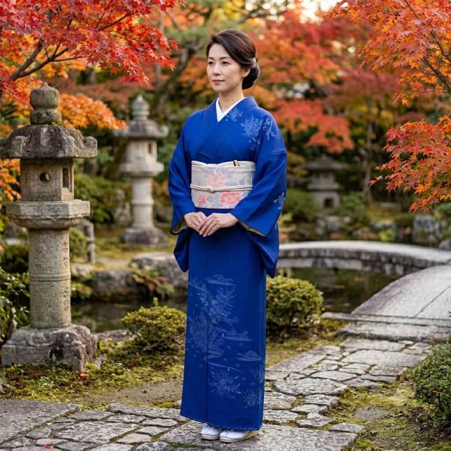 訪問着 身丈149cm 裄63cm レディース 袷 花柄 裄Mサイズ 秋冬春用 正絹 