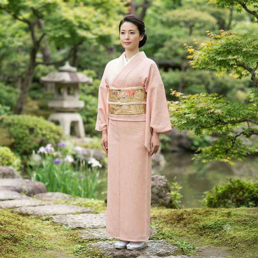 色無地 身丈161cm 裄63cm レディース 袷 無地 裄Mサイズ 秋冬春用 正絹 