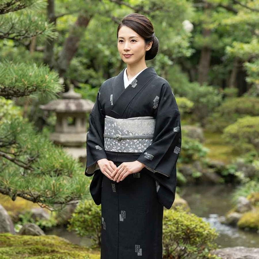 紬 身丈160cm 裄64cm レディース 袷 抽象柄 裄Mサイズ 秋冬春用 正絹