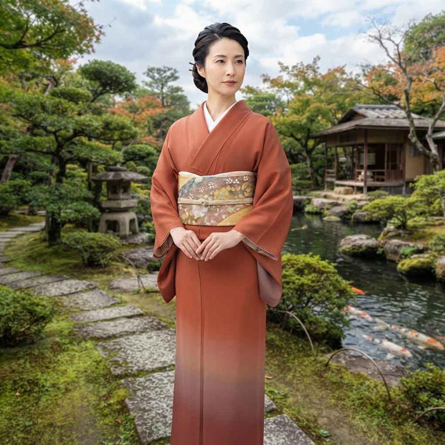 付下 身丈155cm 裄64cm レディース 袷 裾ぼかし 裄Mサイズ 秋冬春用