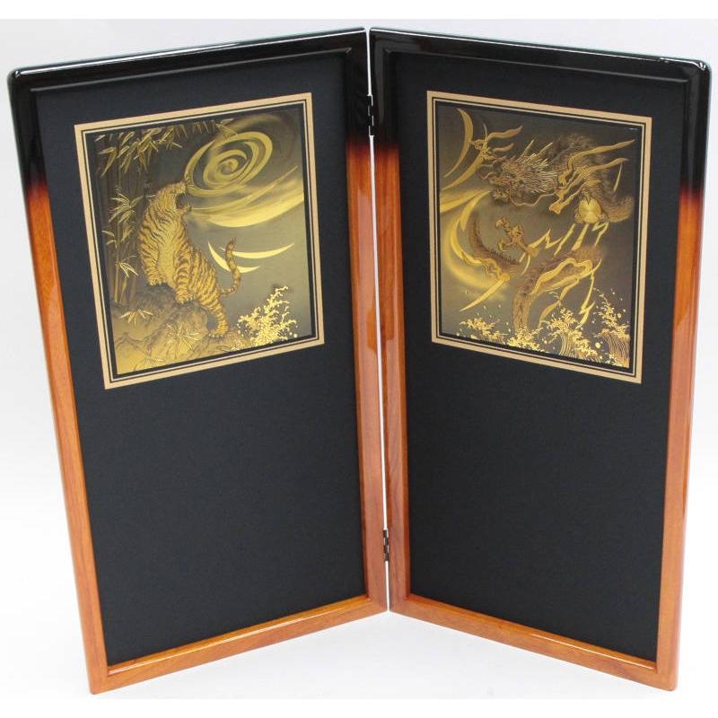 金箔螺鈿鯉屏風　25号　1セット 金箔螺鈿鯉屏風 25号 1セット