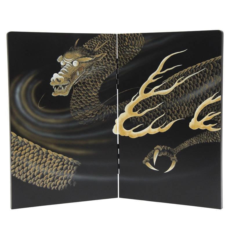 アウトレット品 五月人形屏風単品 18号五月二曲屏風 勇気 手描龍 21ya1642 D-72sb