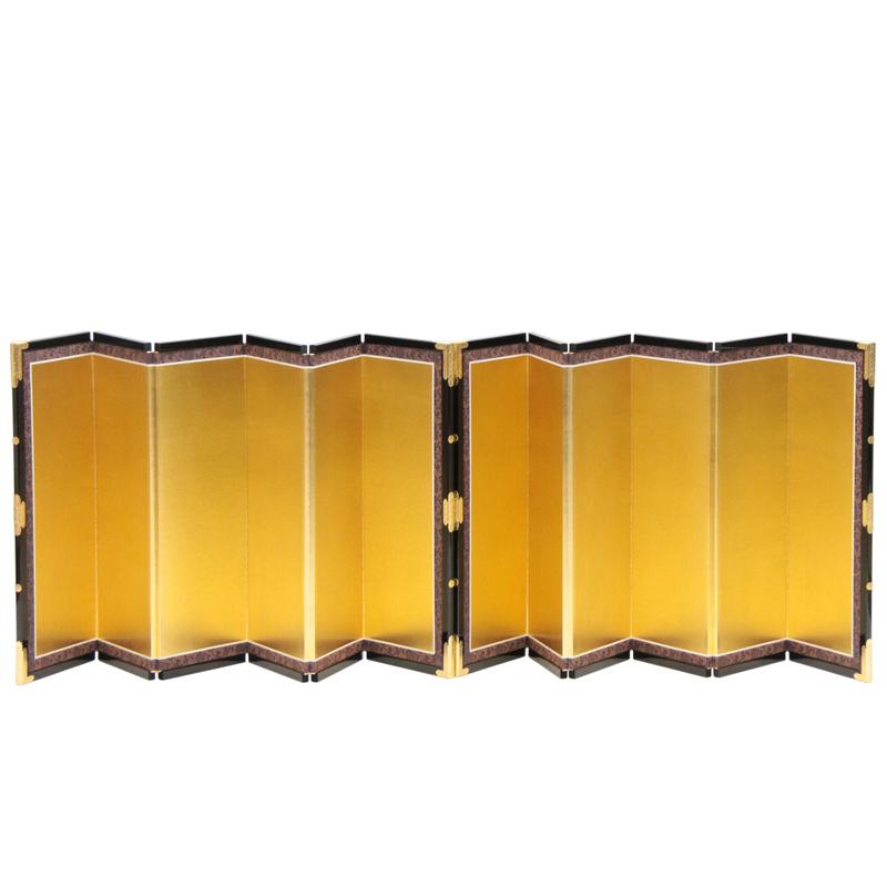 アウトレット品 雛人形三月屏風 屏風のみ No.18 極上金箔(PAT1065069号) 二重ヘリ付 金沢箔 金屏風 22a-ya-1381