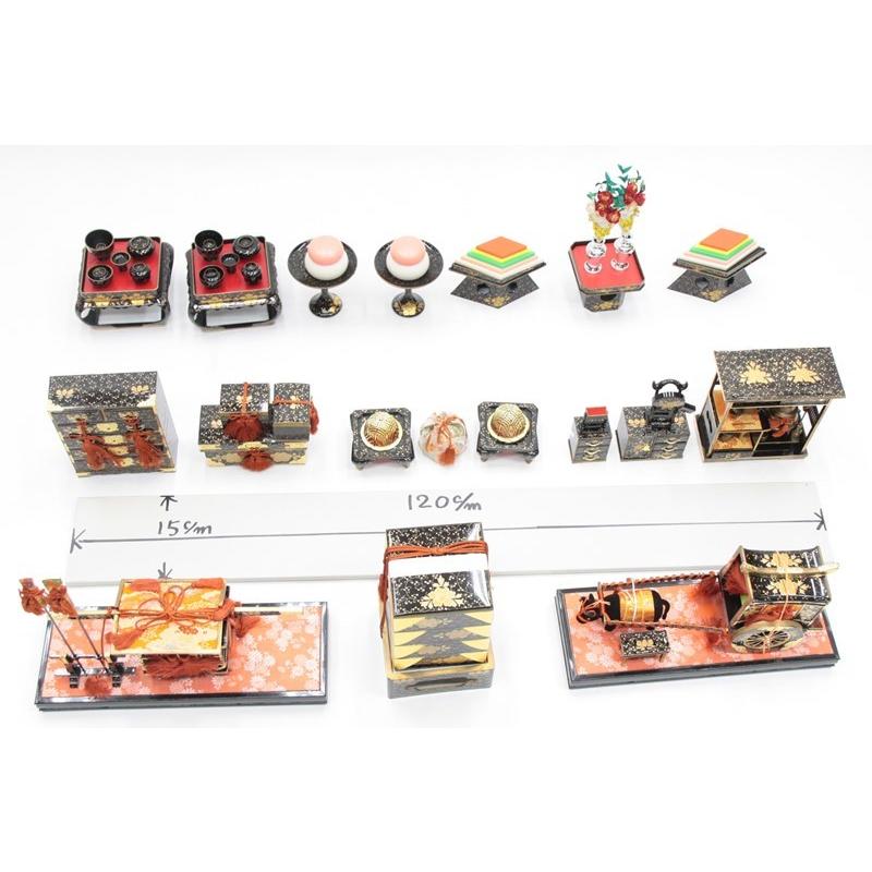 間口50cmひな道具一式D アウトレット品 雛道具お道具セット 九品 45号 お雛道具揃 前盛上 掛膳