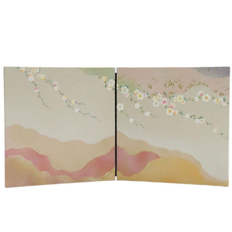 アウトレット品 雛人形三月屏風 屏風のみ 13号 飛翔柄 金彩彩流桜 京洛 22a-ya-2070