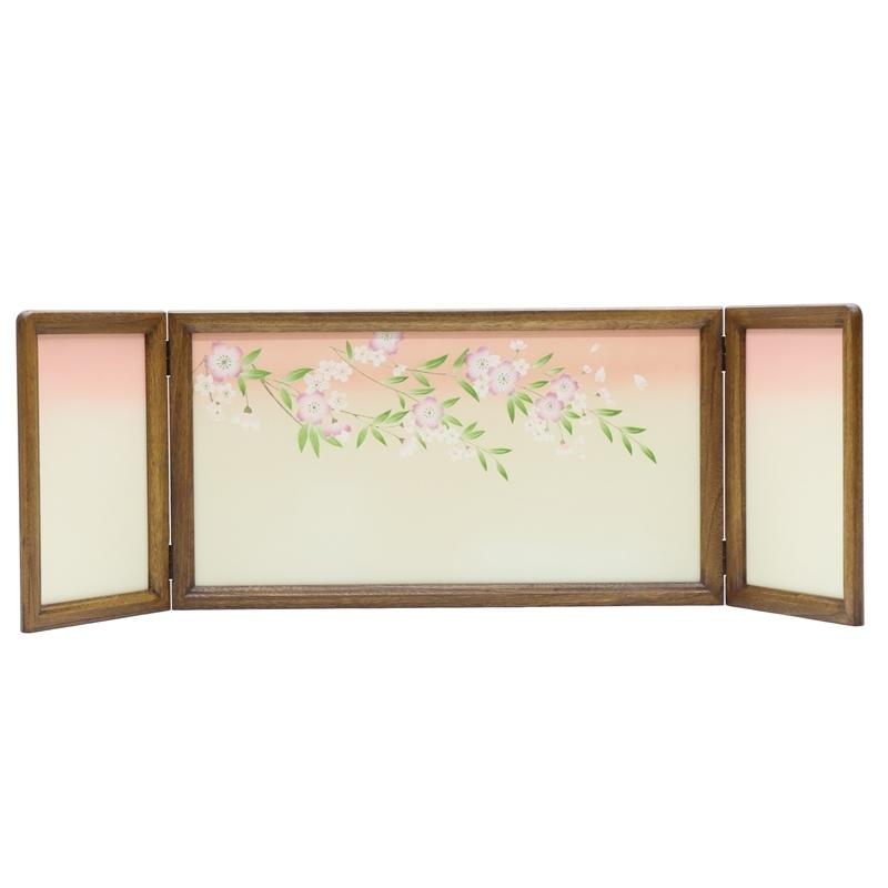 アウトレット品 雛人形三月屏風 屏風のみ 13号 セイカ 金彩枝垂桜 古代 金彩蒔絵 22a-ya-2135