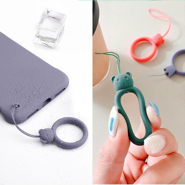 携帯ストラップ リングストラップ スマホリング シリコン 落下防止 クマ くま かわいい ニュアンスカラー フィンガーリング ギフト プレゼント 送料無料 Gogoshop 通販 Yahoo ショッピング