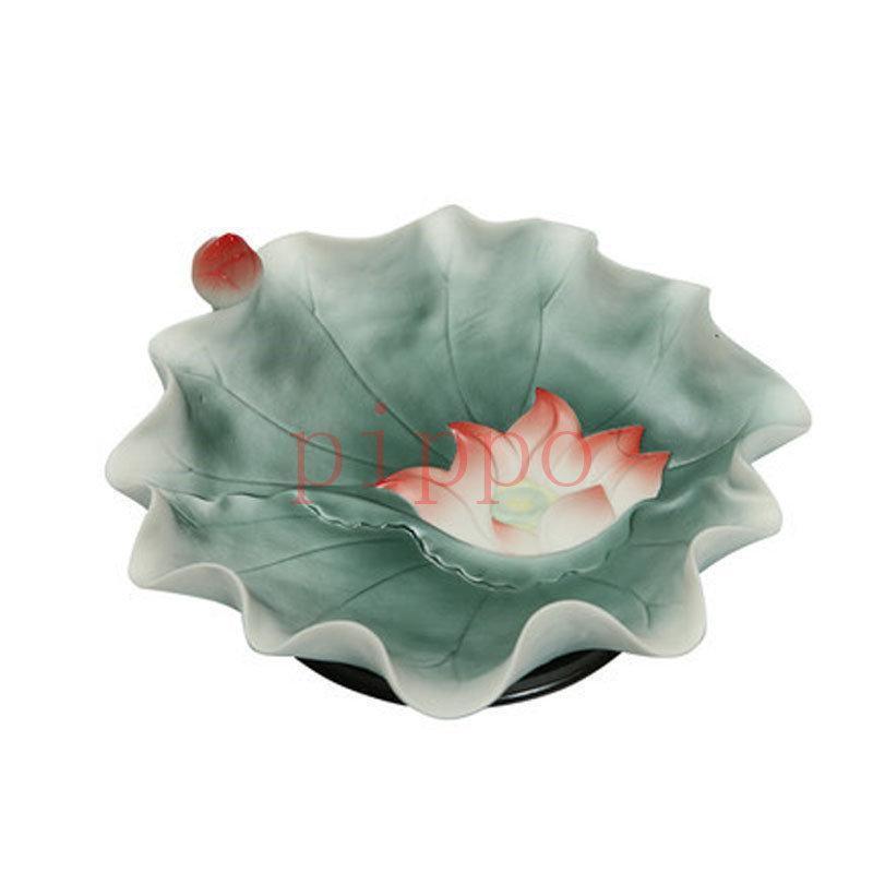 仏具 陶器製 蓮の葉 蓮の花 蓮華 仏花 浮き彫り 供物皿 セラミック 