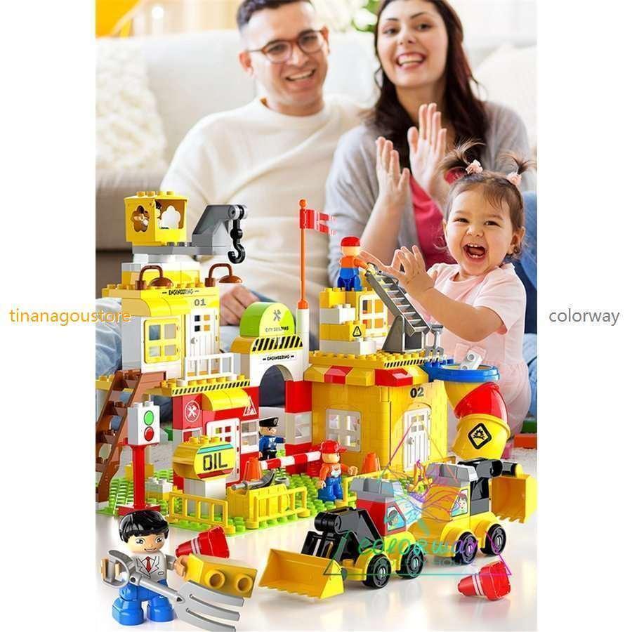 ブロック 143ピース 工事　レゴ LEGO デュプロ Duplo 互換 知育 おもちゃ 教育 教材 クリスマスプレゼント｜gogomaxshop｜02