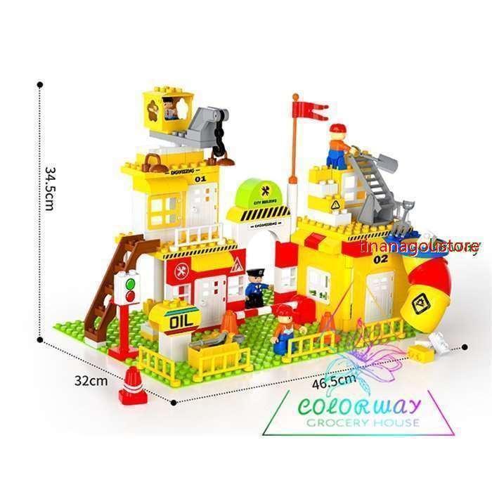 ブロック 143ピース 工事　レゴ LEGO デュプロ Duplo 互換 知育 おもちゃ 教育 教材 クリスマスプレゼント｜gogomaxshop｜03