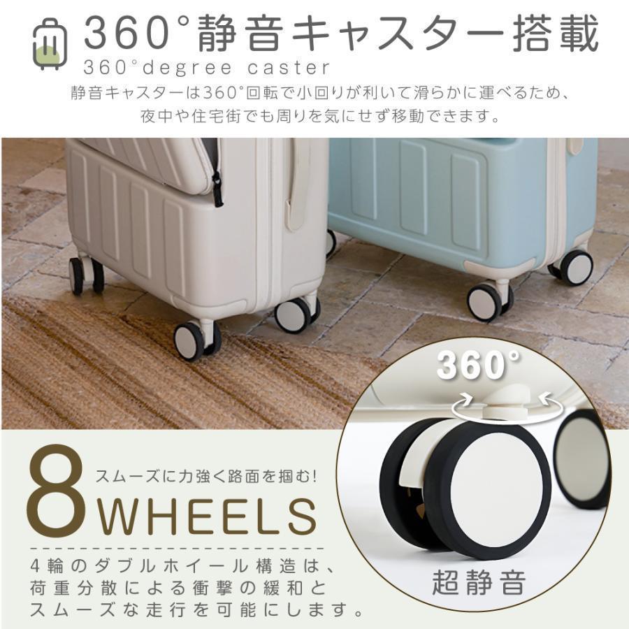 フロントオープン M  キャリーケース USBポート付き 車輪と雨よけカバー付き 前開き スーツケース USBポート付き キャリーケース Mサイズ