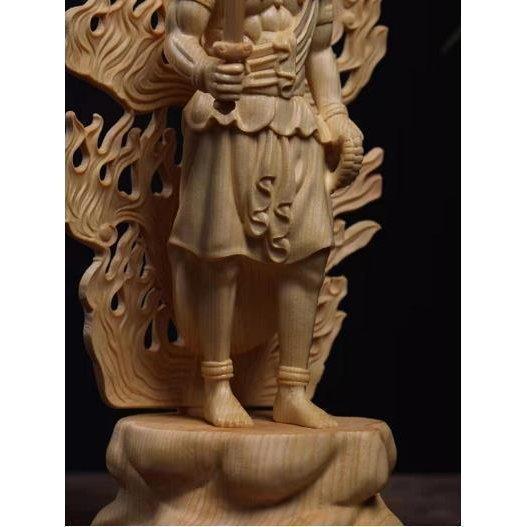 総檜材 木彫仏像 仏教美術 精密細工 不動明王像 28cm : ゴーゴー 総檜材 木彫仏像 仏教美術 精密細工 不動明王像 28cm : ゴーゴー