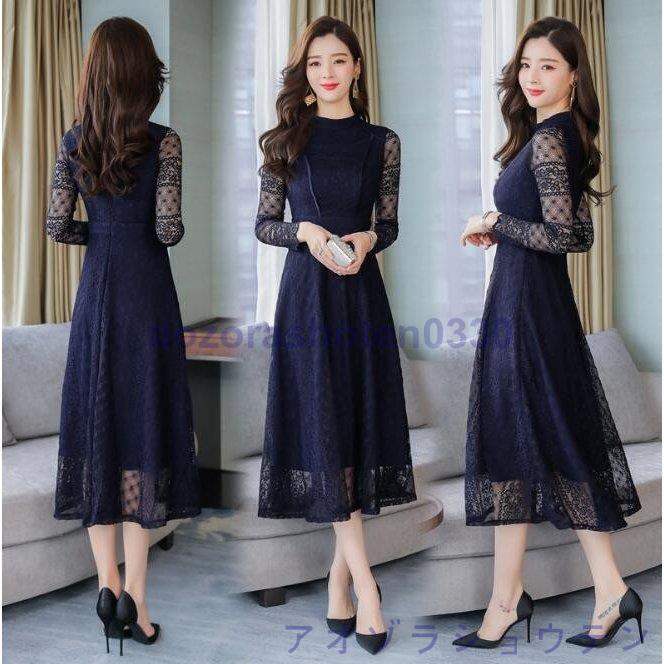 冬 新品 M ワンピース ドレス レディース ロング 結婚式 袖あり 長袖 ワンピース レディース 春夏 秋冬 春 夏 秋 冬 長袖 ドレス