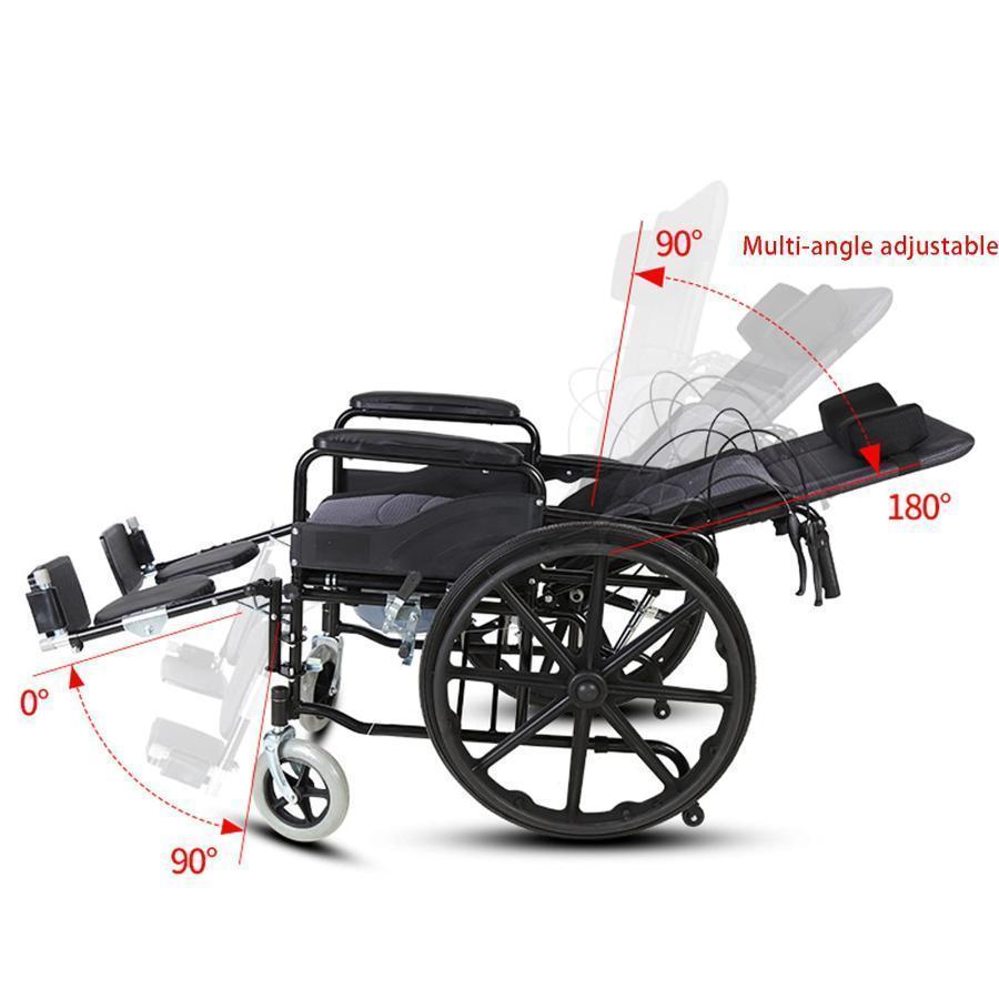 6位調整リクライニング折りたたみ背もたれアームコンフォート車椅子折り畳み式車椅子高齢者障害者のための快適な通気性の通気性・デザイン｜gogomaxshop｜03