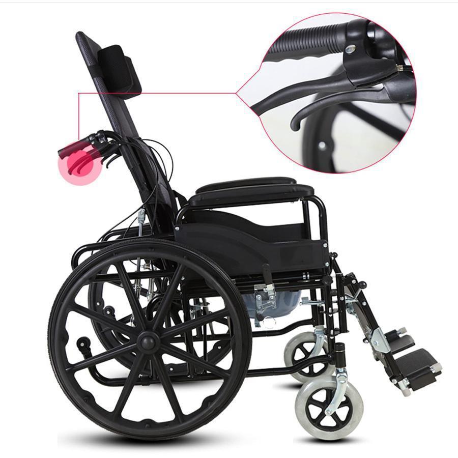 6位調整リクライニング折りたたみ背もたれアームコンフォート車椅子折り畳み式車椅子高齢者障害者のための快適な通気性の通気性・デザイン｜gogomaxshop｜04